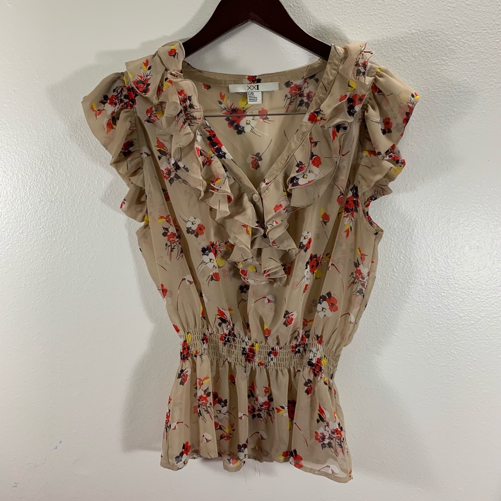 XXI Forever L Women’s Blouse Tan